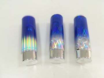 Metropolitana di plastica cosmetica laminata olografica rotonda che imballa coperchio a vite metallico piano